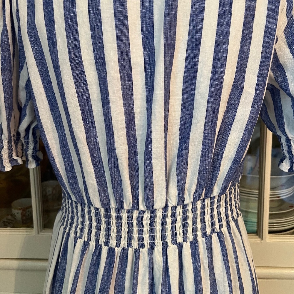 Blue and White Striped Maxi Dress - Picture 12 of 14